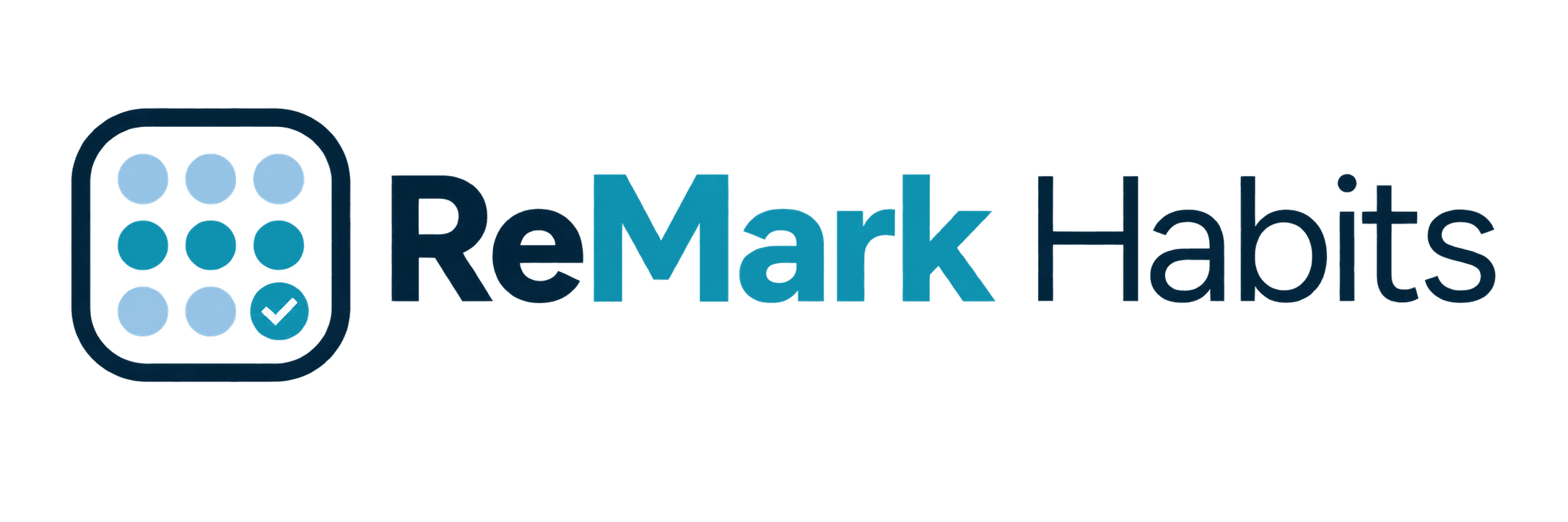 Horizontal ReMark Habits wordmark with the record-grid app icon
